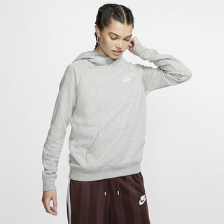 Hanorace Nike Sportswear Essential Funnel-Neck Fleece Pullover Dama Gri Inchis Argintii Albi | CEMN-